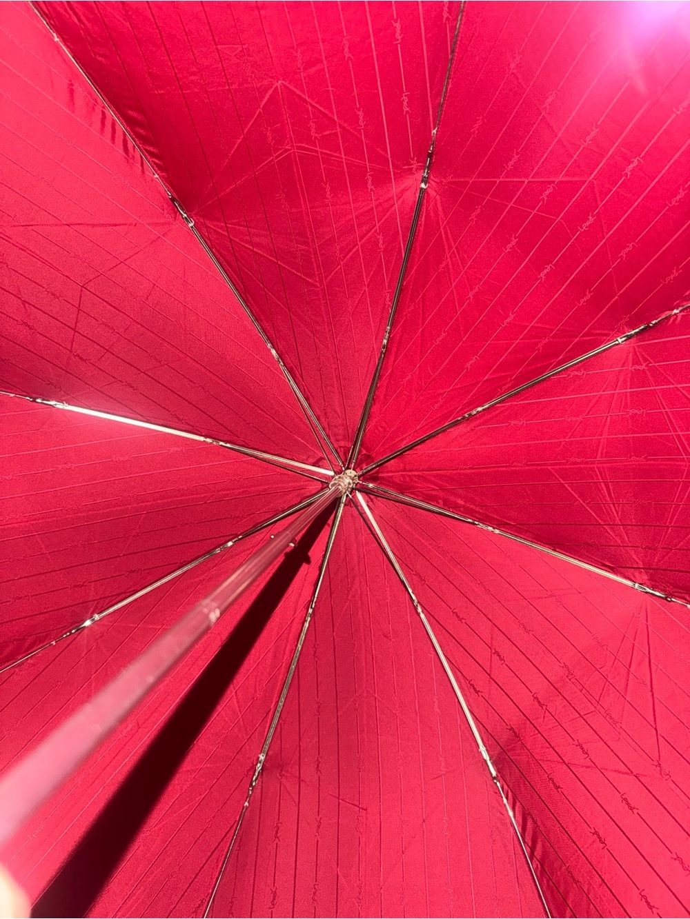 Yves Saint Laurent RARE VINTAGE NWT ❤️Satin Red Umbrella💎AUTHENTIC!!! - Picture 6 of 9